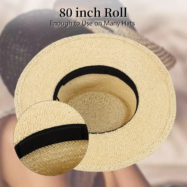 Alt view image 6 of 7 - Mikzhskr Hat Tape Roll 80" Hats Size Reducer Insert Foam Filler Cap Sizing Tape Self Adhesive for Hard Hat, Graduation Cap, Cowboy, Fedora, Baseball Caps, Pana, Straw, Western (Black)