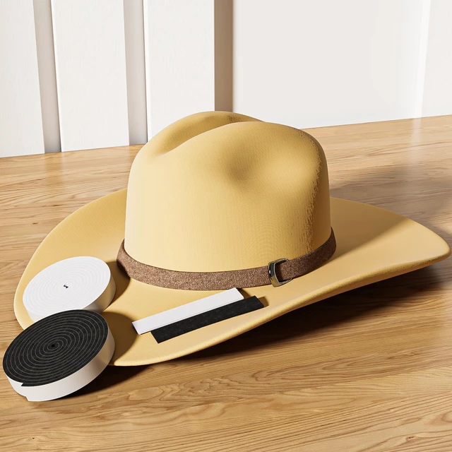 Alt view image 5 of 7 - 2 Pack Hat Size Reducer Tape Roll 80", Sizer Reducer to Make Fit Comfort | Cap Fitted Insert for Loose Baseball Fedora Cowboy Western Panama & Straw Hats, Self Adhesive Foam Tape, Black White, Teraves