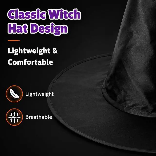 Alt view image 4 of 7 - 13PC Hanging Witch Hats, Indoor Outdoor Porch Halloween Decor | Floating Witches Hats to Hang for Indoor Outdoor Porch Party, Witch Hat Decorations for Hocus Pocus Theme