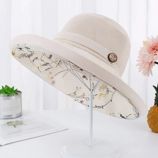 Alt view image 7 of 7 - Womens-Mesh-Sun-Hats-Bucket-Hat Outdoor-UV-Protection-Foldable-Fishing-Hat