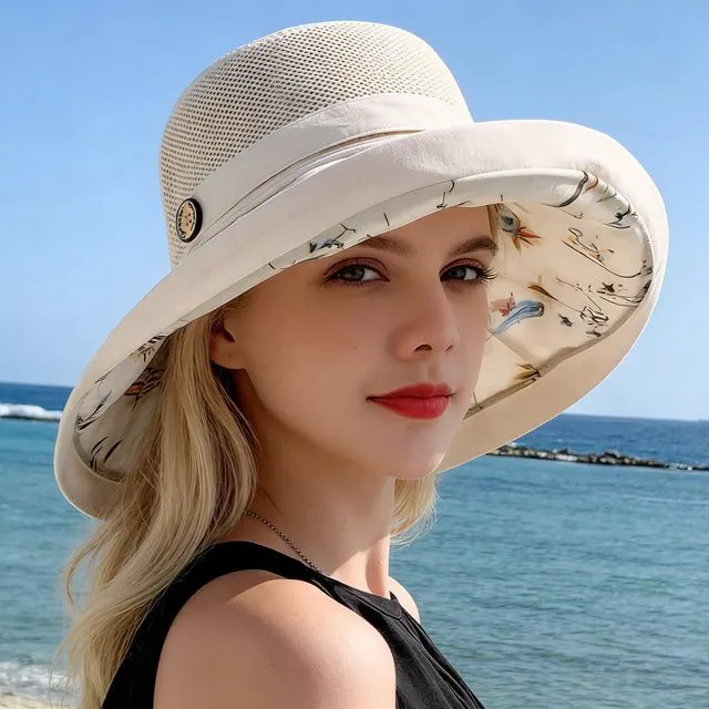 Alt view image 6 of 7 - Womens-Mesh-Sun-Hats-Bucket-Hat Outdoor-UV-Protection-Foldable-Fishing-Hat