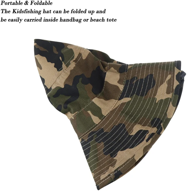 Alt view image 6 of 7 - Kids-Boys-Camo-Sun-Bucket-Hat Summer Outdoor Fishing-Hat Boonie-Cap 5-14Y