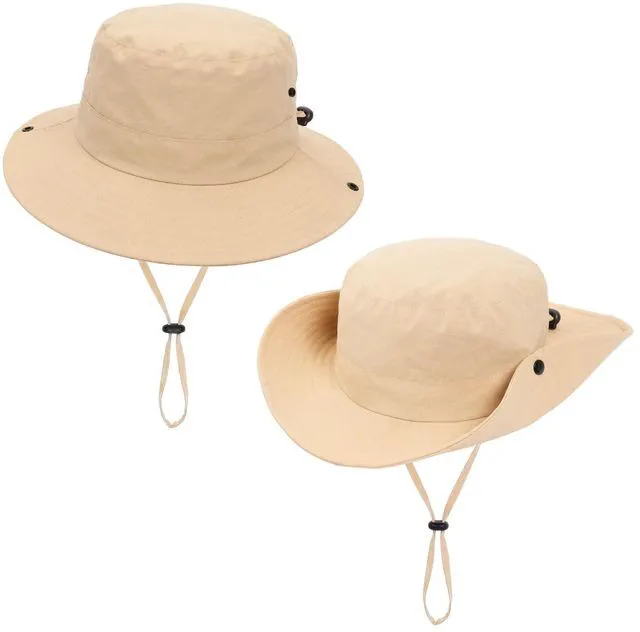 Alt view image 3 of 7 - Sdfvsdg Outdoor Kids Sun Hat UPF Quick Dry Foldable Bucket Hat Toddler Summer Fishing Hats for Girls Boys Khaki