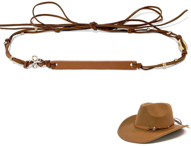Main image of Nemokamai Leather Cowboy Hat Bands for Men Women Cowgirl Hat Accessories | Western/Fedora/Panama/Sun/Straw Leather Beads Decorative Hat Belts, Cowgirl Hatbands, Cowboy Supplies, Handmade Replacement