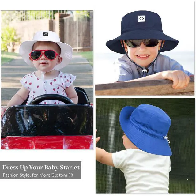 Alt view image 7 of 7 - Baby Toddler Sun Hat,Kids Summer UPF 50+ Foldable Beach Bucket Hat for Boys Girls Children 6-24 Months Pink