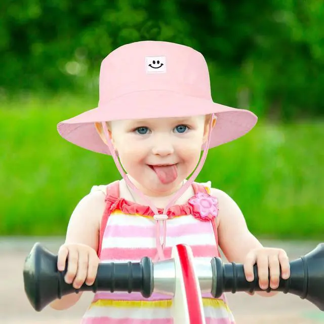 Alt view image 2 of 7 - Baby Toddler Sun Hat,Kids Summer UPF 50+ Foldable Beach Bucket Hat for Boys Girls Children 6-24 Months Pink