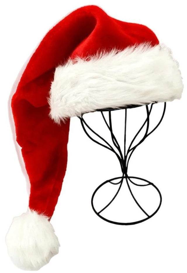 Alt view image 2 of 6 - Wgudzpj Christmas hat Long Santa Hat, Adults Deluxe Black and White Xmas Christmas Hat for Christmas Theme New Year Festive Holiday Party Supplies (Red)