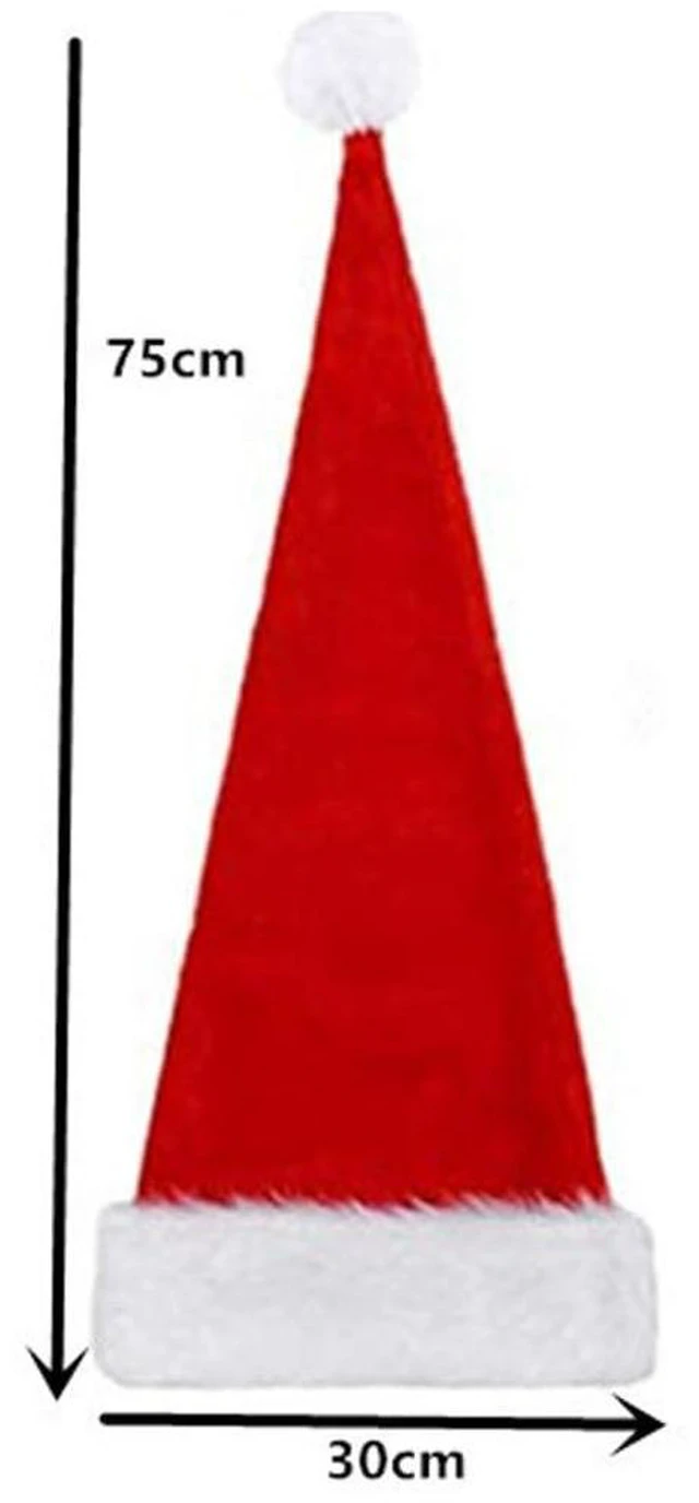 Alt view image 5 of 6 - Wgudzpj Christmas hat Long Santa Hat, Adults Deluxe Black and White Xmas Christmas Hat for Christmas Theme New Year Festive Holiday Party Supplies (Red)