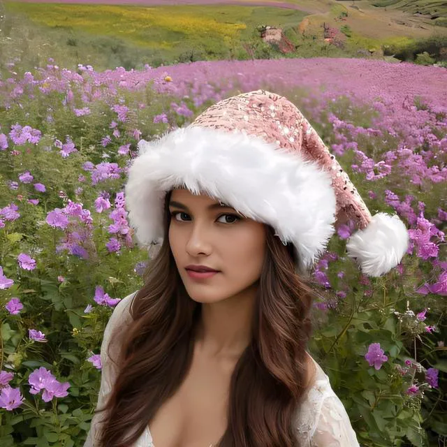 Alt view image 7 of 7 - Brihasory Sequin Santa Hat, Christmas Hats for Women or Men, Soft Adults Holiday Hat for Santa Claus New Year Party Supplies (Light Pink)