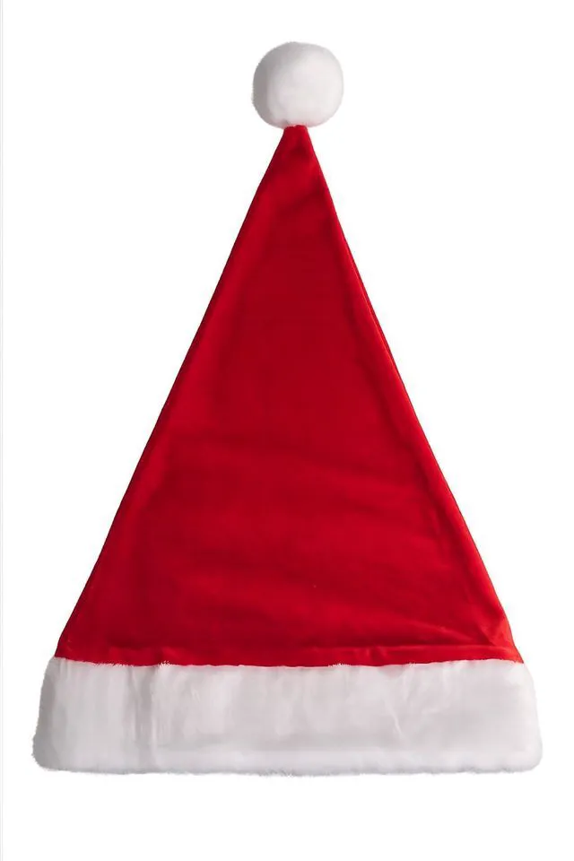 Alt view image 6 of 6 - FInd Santa Hat, Unisex Velvet Comfort Christmas Hat, Medium Loft Faux Fur for Christmas New Year Festive Holiday Party Supplies