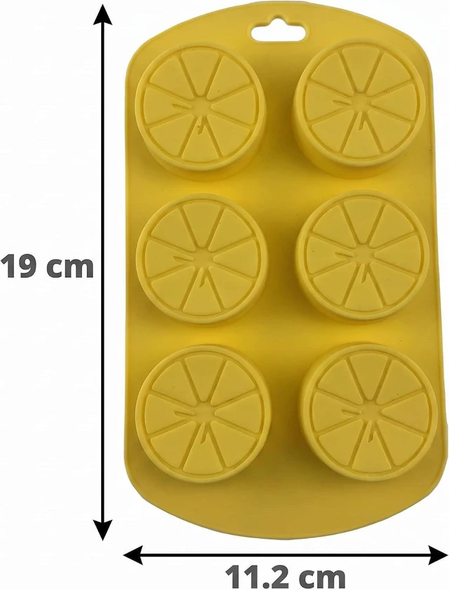 Alt view image 2 of 7 - 2Pcs Fruit Shaped Silicone Molds, 3D Lemon Fondant Mold Chocolate Candy Biscuit Sugar Baking Mold for Cake Cupcake Dessert Candle Decoration Suitable for Making Chocolates, Jellies,Candy Making