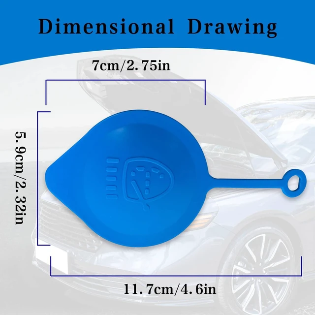 Alt view image 2 of 7 - Windshield Washer Bottle Cap Small Ring Lid Cover, Compatible With Honda Accord Civic CRV CRX, 38513-SB0-961, Windshield Wiper Fluid Cap Replacement Cap, Blue