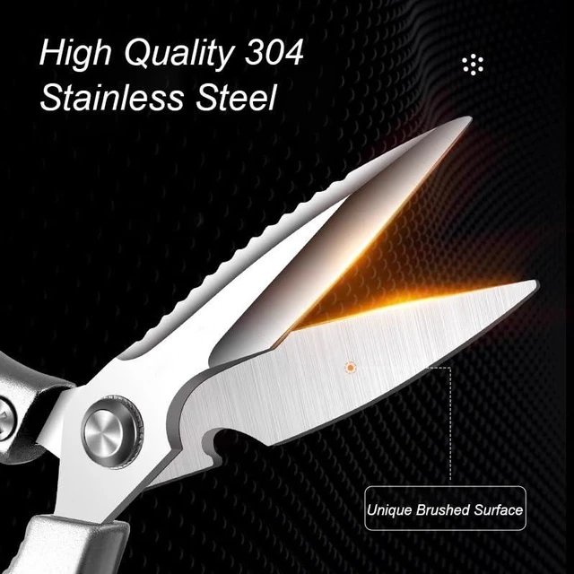 Alt view image 2 of 5 - Kitchen Scissors for Food, Heavy Duty Poultry Shears for Chicken, Turkey, Fish & Vegetables, Multi-Purpose Stainless Steel Cooking Scissors, Dishwasher Safe