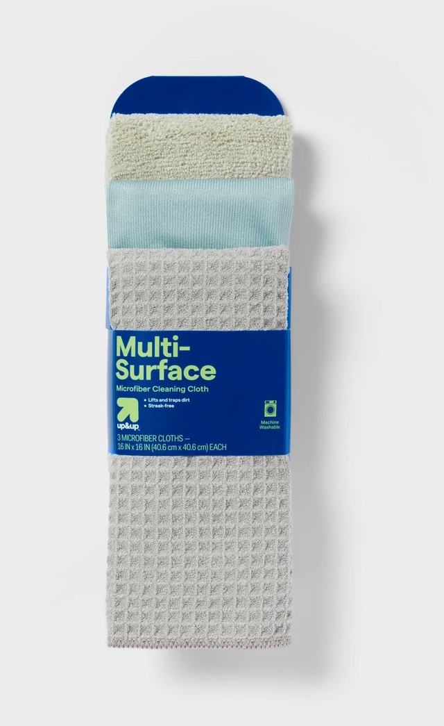 Main image of Microfiber Dust Cloths - 3pk - up&up: Reusable, Hanging Loop