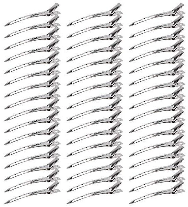 Alt view image 2 of 5 - 200 Pack Duck Bill Hair Clips with Holes, 3.5" Rustproof Metal Alligator Curl Clips for Salon and Women Girls Bows DIY Accessories