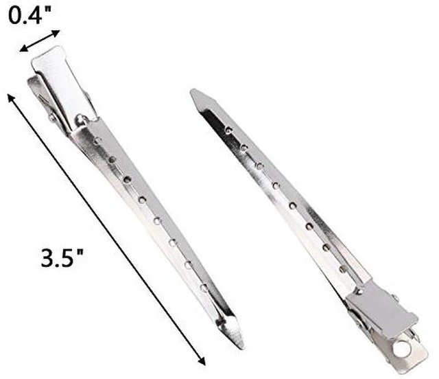 Alt view image 3 of 5 - 200 Pack Duck Bill Hair Clips with Holes, 3.5" Rustproof Metal Alligator Curl Clips for Salon and Women Girls Bows DIY Accessories