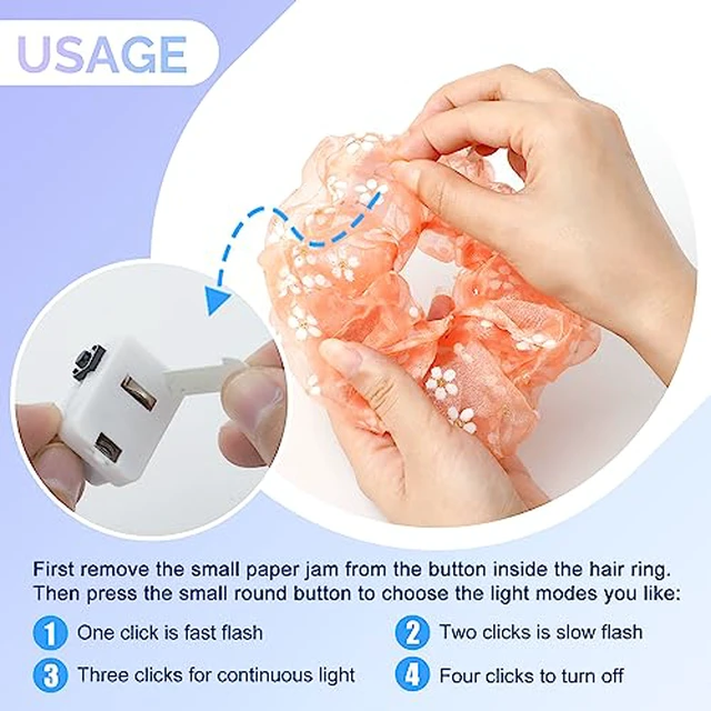 Alt view image 5 of 7 - Light Up Scrunchies for Girls, 8 Pcs LED Scrunchies for Women