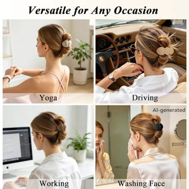 Alt view image 7 of 7 - Medium Flat Hair Clips for Women, Claw Clips for Thick Thin Hair