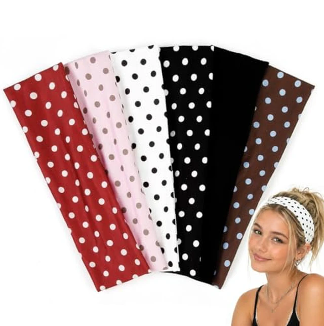 Alt view image 2 of 6 - Polka Dot Headbands for Women Trendy Women Hair Accessories: Cute Head Bands for Women's Hair Fashion Hairbands 6PCS