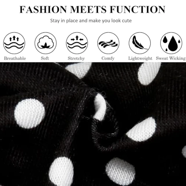 Alt view image 6 of 6 - Polka Dot Headbands for Women Trendy Women Hair Accessories: Cute Head Bands for Women's Hair Fashion Hairbands 6PCS