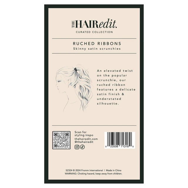 Alt view image 6 of 6 - Ruched Ribbon Skinny Satin Scrunchies - 8pk: Hair Styling, All Hair Types