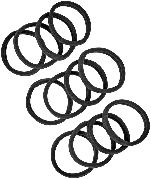 Alt view image 4 of 6 - No Damage Super Comfy Hosiery Elastic Hair Tie Ponytailers - Black - All Hair - 12pcs