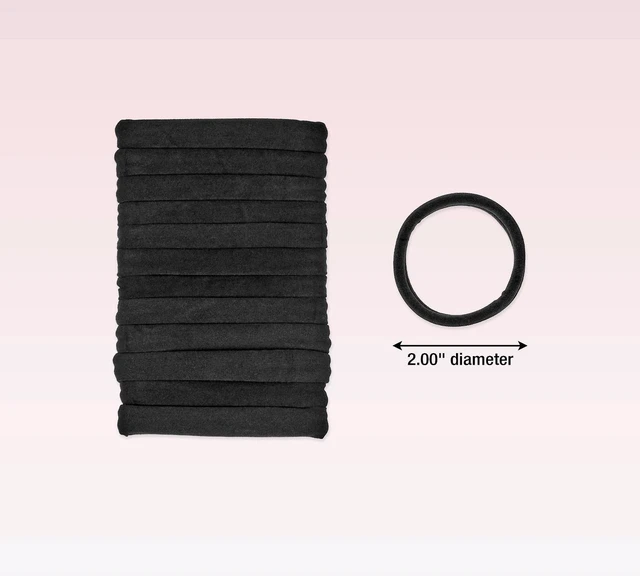 Alt view image 6 of 6 - No Damage Super Comfy Hosiery Elastic Hair Tie Ponytailers - Black - All Hair - 12pcs