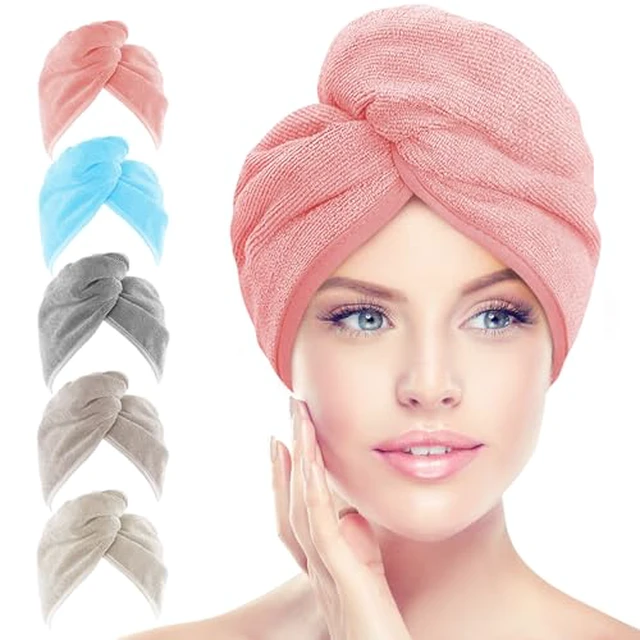 Alt view image 2 of 5 - Towel Wrap, 5 Pack Absorbent Fast Drying Hair Towels 26"×10"
