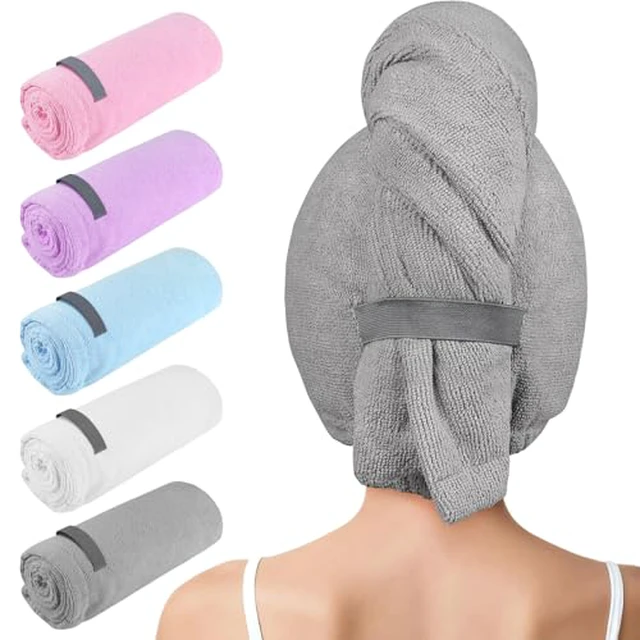 Alt view image 4 of 5 - Towel Wrap, 5 Pack Absorbent Fast Drying Hair Towels 26"×10"