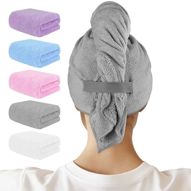 Alt view image 5 of 5 - Towel Wrap, 5 Pack Absorbent Fast Drying Hair Towels 26"×10"