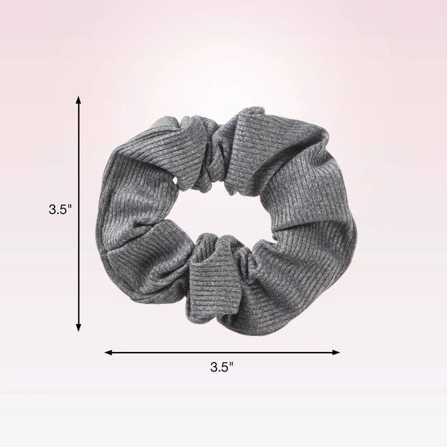 Alt view image 3 of 7 - Mixed Fabric Scrunchies - Neutrals - All Hair - 6pcs: Hair Styling Elastic, Fashion Accessory