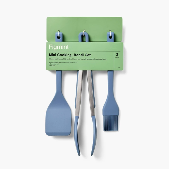 Alt view image 2 of 5 - 3pc Silicone Mini Turner Basting Brush and Tongs Set - Figmint