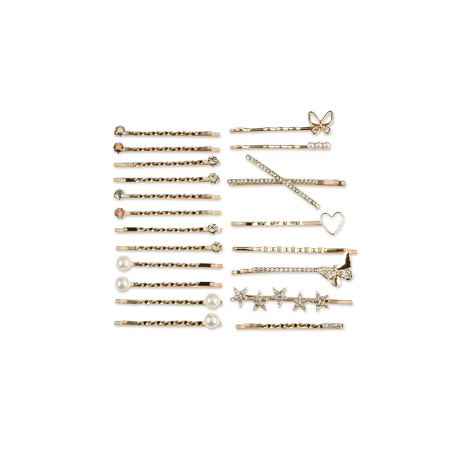 Alt view image 7 of 7 - Rhinestone and Pearl Embellished Metal Bobby Pins - All Hair - 20pcs