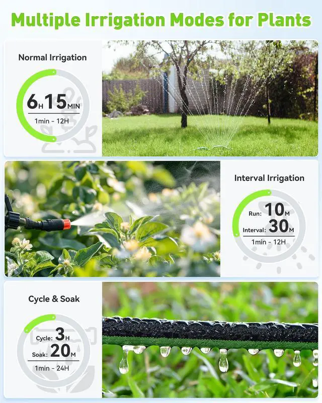 Alt view image 3 of 7 - WiFi Water Timer for Garden Hose with Brass Inlet, 2-Zone Smart Sprinkler Hose Timer, WiFi Irrigation Controller, Automatic Watering System for Lawns and Yard