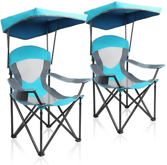 Main image of Heavy Duty Canopy Camping Chairs with Adjustable Sunshade | Heavy duty 400 LBS, Steel Frame, Sturdy, Ergonomic,600D Oxford fabric ,Phone holder Cup holder,Carry Bag,Easy to set up