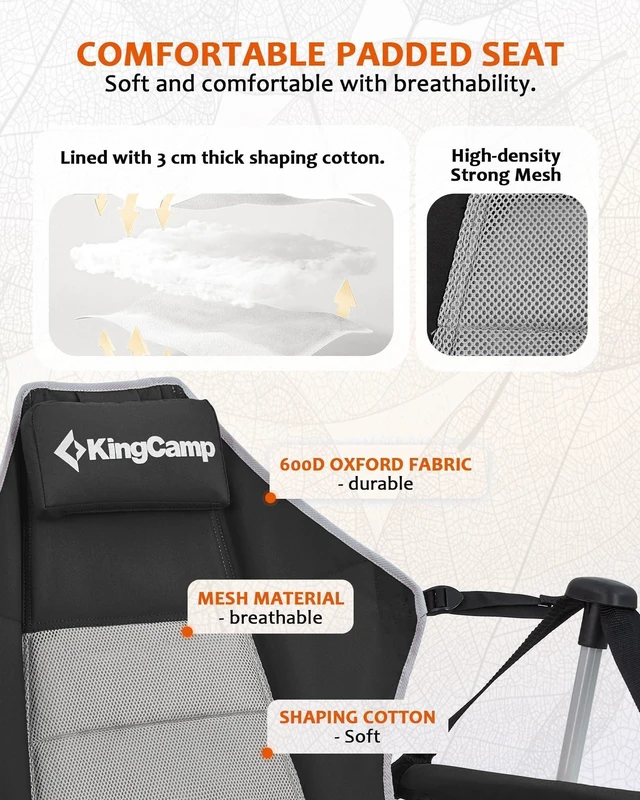 Alt view image 7 of 7 - Hammock Camping Chair, 400lbs Heavy Duty Swing Chairs for Adults | Portable Camp Chair, Oversized Folding Rocker, 10.3lbs Aluminum Frame, Adjustable recline for Outdoor Beach Patio RV Sport