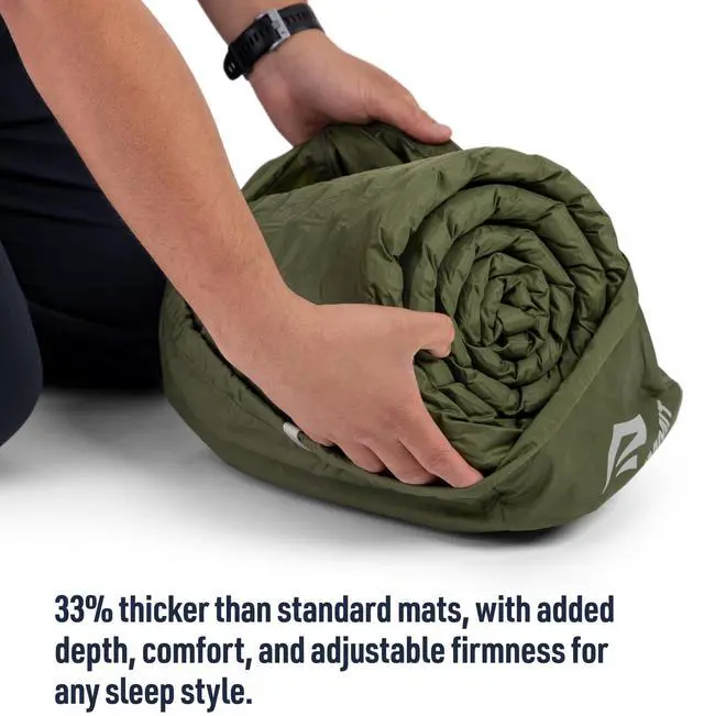 Alt view image 3 of 7 - Camp Plus SI Sleeping Mat, Rectangular/Large | Extra-thick 4-season self-inflating foam sleeping mat with a 4.3 R-value insulates comfortably against the coldest ground