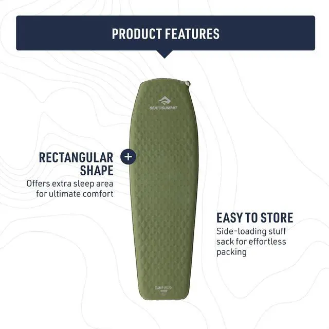 Alt view image 4 of 7 - Camp Plus SI Sleeping Mat, Rectangular/Large | Extra-thick 4-season self-inflating foam sleeping mat with a 4.3 R-value insulates comfortably against the coldest ground