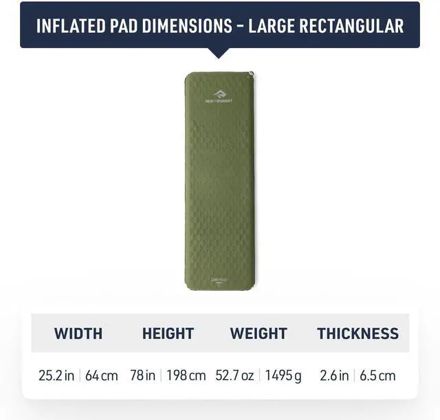 Alt view image 5 of 7 - Camp Plus SI Sleeping Mat, Rectangular/Large | Extra-thick 4-season self-inflating foam sleeping mat with a 4.3 R-value insulates comfortably against the coldest ground