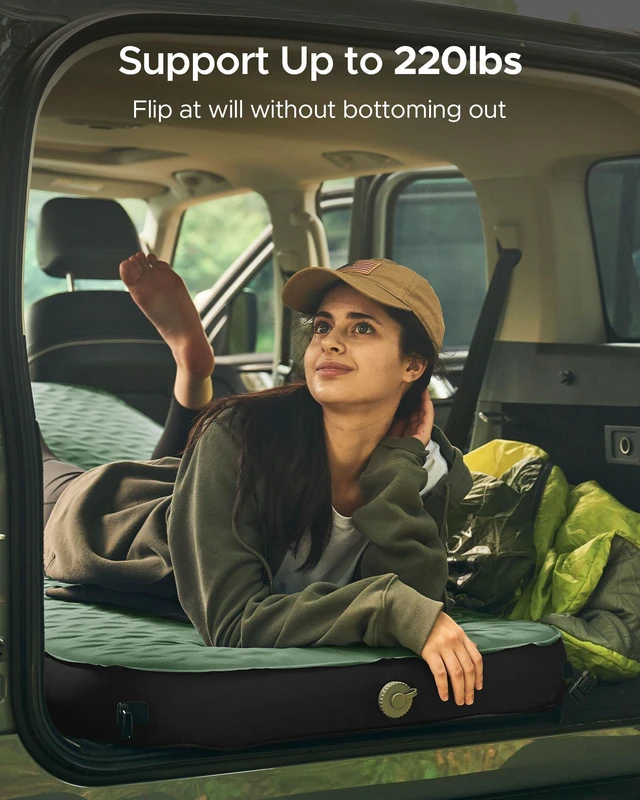 Alt view image 5 of 7 - 4.3" Thick Self Inflating Sleeping Pad with Foam | Innovative Y-Shaped Telescopic Structure | Ultraportable Camping Mattress | Outdoor Compact Air Mat for Tent Car | Single