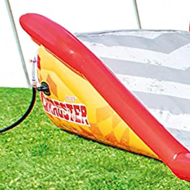 Alt view image 7 of 7 - 57167EP 18.5 Foot Long Inflatable Racing Fun Water Slide Track with 2 Surf Car Riders and Built-in Sprayer for Ages 6 and Up