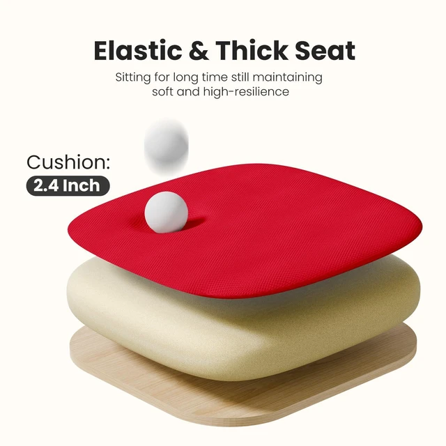 Alt view image 6 of 7 - Ergonomic Office Chair, Mid-Back Executive Desk Chair 2 Pack | Comfortable Lumbar Support, Breathable Backrest, Fixed Armrest, Height Adjustable, 360° Swivel, Computer Gaming, Red