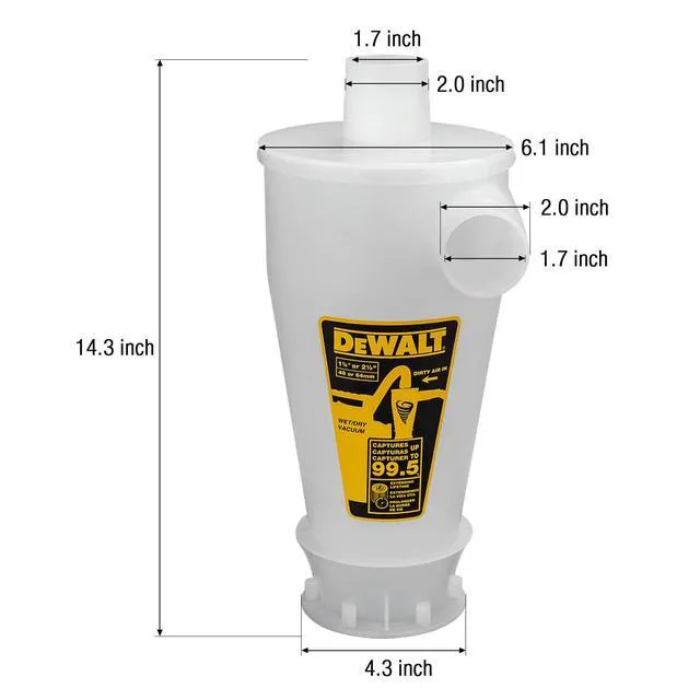 Alt view image 2 of 4 - 6 Gallon Dust Separator for Wet/Dry Shop Vacuums,DXVCS002