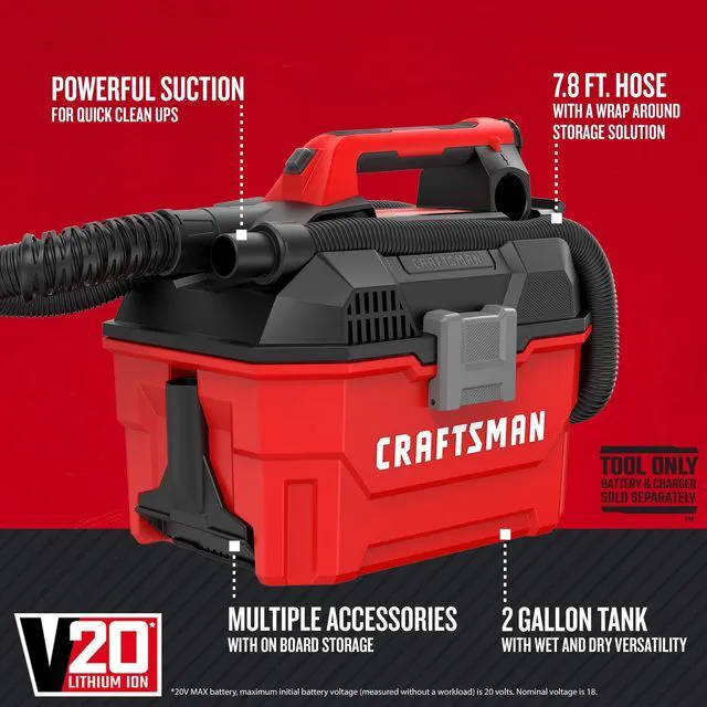 Alt view image 2 of 7 - CMCV002B 20V Max 2 gallon Wet Dry Vac (Tool Only) - Amazon Vine