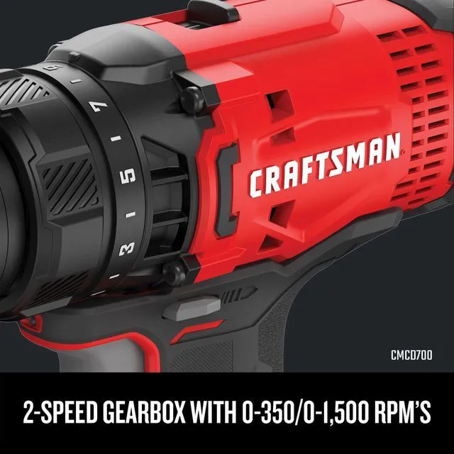 Alt view image 6 of 7 - V20 MAX Cordless Drill Driver and Impact Driver Set, Power Tool Set with 2 Batteries and Charger, LED Work Light, 2 Bits, Bag (CMCK200C2)