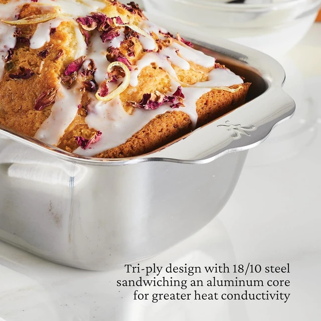 Alt view image 3 of 6 - Provisions OvenBond Tri-ply Clad Stainless Steel, 1-Pound Loaf Pan (9" x 5")