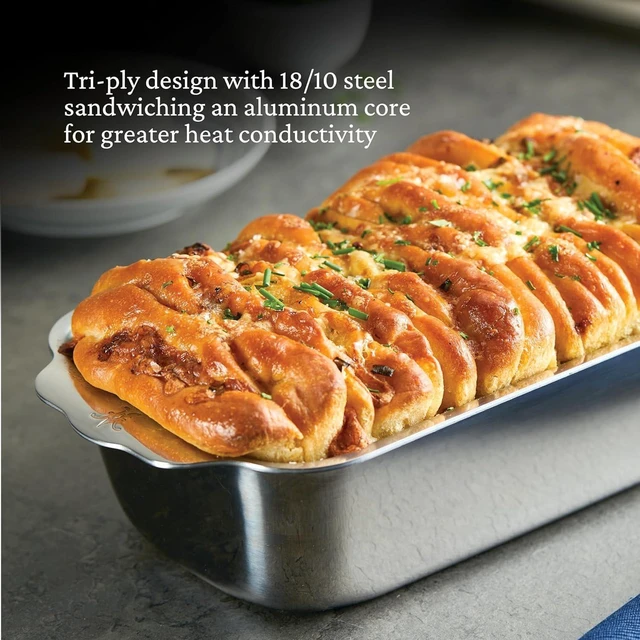 Alt view image 4 of 6 - Provisions OvenBond Tri-ply Clad Stainless Steel, 1-Pound Loaf Pan (9" x 5")