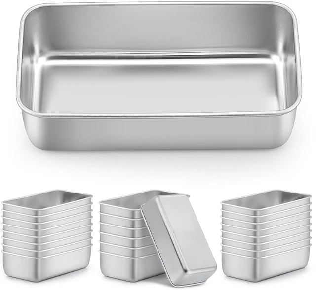 Main image of Loaf Pans 24 PCS, 9x5 Inch Stainless Steel Bread Baking Pans | Loaf Tins for Sourdough, Sandwich, Meatloaf, Dishwasher Safe, No Coating & No Toxic, Bulk Set for Bakery & Commercial Use