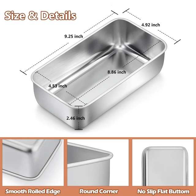 Alt view image 2 of 7 - Loaf Pans 24 PCS, 9x5 Inch Stainless Steel Bread Baking Pans | Loaf Tins for Sourdough, Sandwich, Meatloaf, Dishwasher Safe, No Coating & No Toxic, Bulk Set for Bakery & Commercial Use