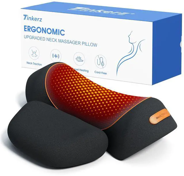 Main image of 3 in-1 Cordless Neck Massager Pillow with Heat, Vibration & Traction | 2026 Upgraded Ergonomic Neck Pillow for Daily Muscle Relaxation, Cordless & USB-C Charging